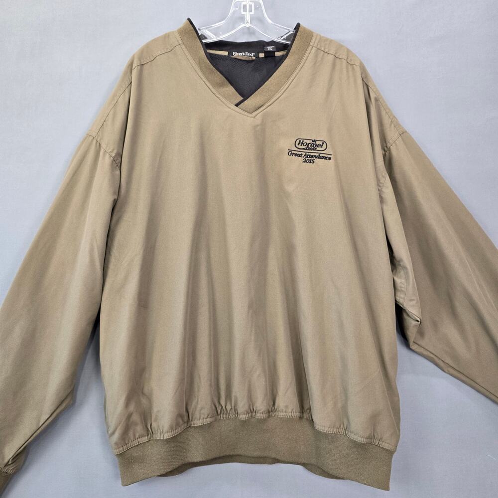 Hormel Foods Brown Olive Jacket Pullover V-Neck Long Sleeves Logo Men's Size 2XL